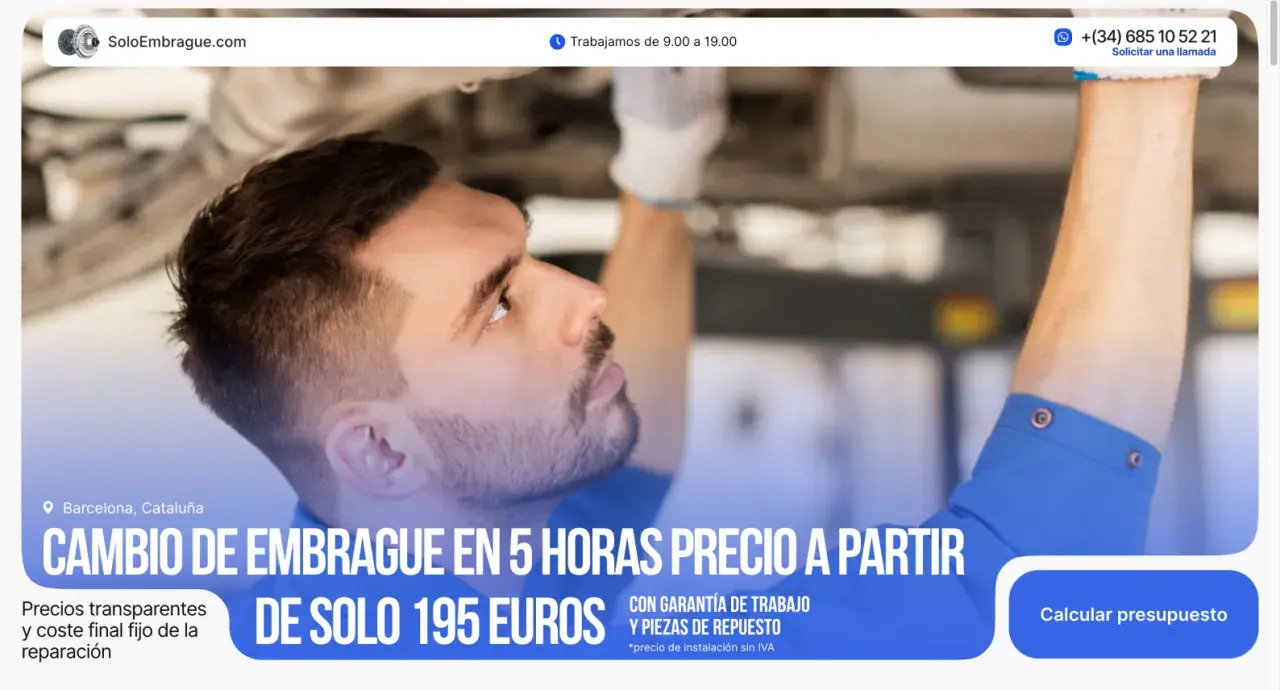 Cambio de embrague en Valencia en solo 5 horas y con garantía